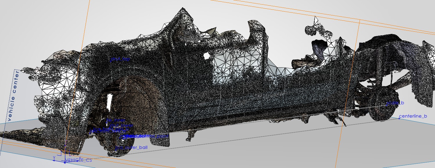 Photogrammetry mesh with extracted points